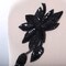 1 Piece Elegant Black Flower Beaded Sequin Applique Patch Iron On 5.75" Costume Accessory